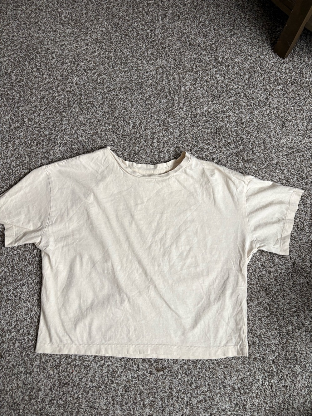 Boxy Short-Sleeve Crew Tee in Cream